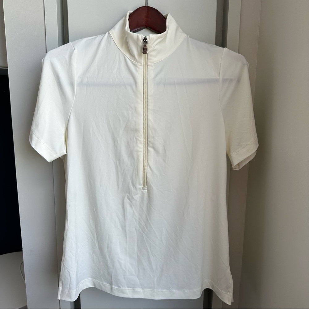 Anatomie Women’s Cream Short Sleeve Shirt Blouse Top Size Xl